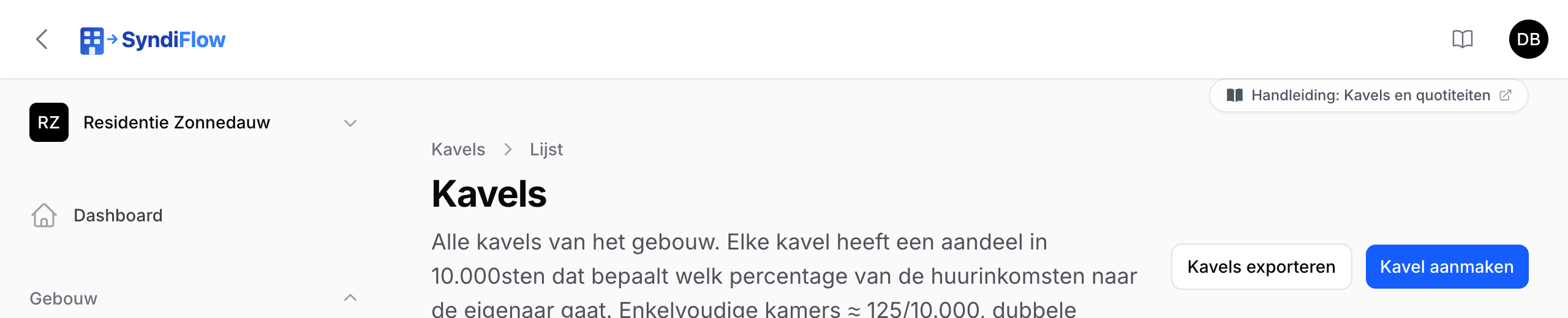 De knop Handleiding rechtsboven op een pagina en het boek-icoon in de bovenbalk